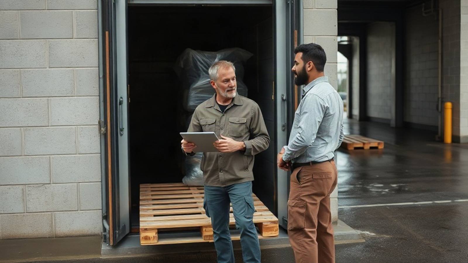 Order handover at a London loading bay