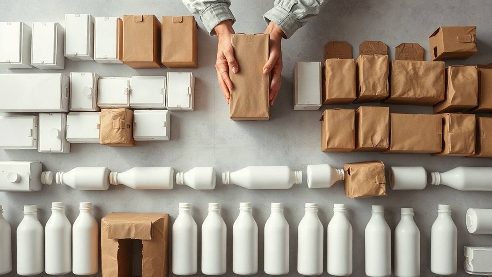 Unbranded retail cartons being arranged for export packing